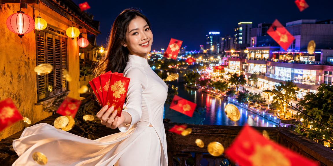Phong bì đỏ may mắn trong lễ hội Hội An gợi nhớ ưu đãi thưởng dành cho người chơi VIP